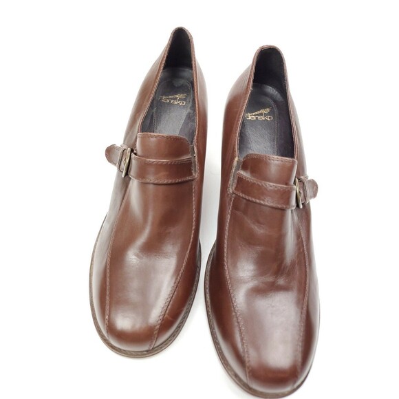 Dansko Norah Brown Size 41 US 10.5-11 Block Heel Clogs Buckle Strap - Picture 5 of 8
